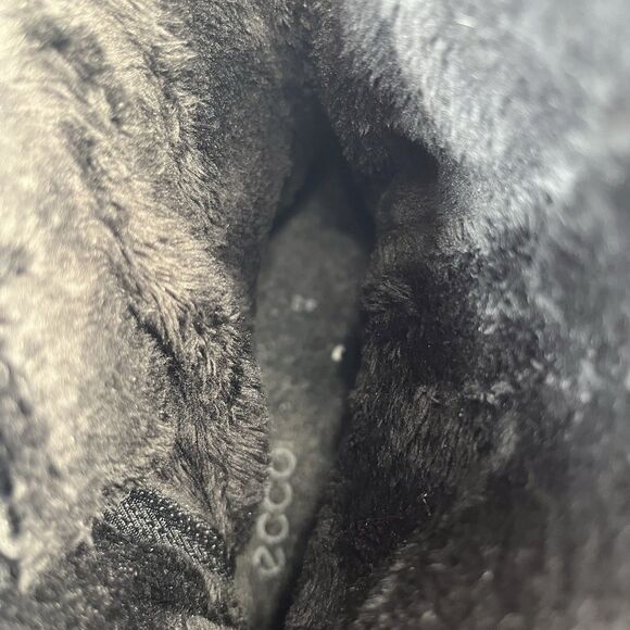 Ecco Fara Mid Cut Boots Calf Fur Lined Leather Fall Winter Gray Women Size 11 - Picture 6 of 7